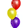 Decorative balloon bouquet consisting of three 11" latex and one 18" foil round balloons.