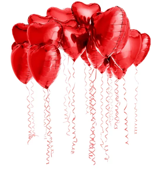 17" Red Heart Shaped Foil Balloons.
